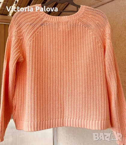 Кроп пуловер реглан в  нюанс „Peach Fuzz“ , снимка 9 - Блузи с дълъг ръкав и пуловери - 53957852