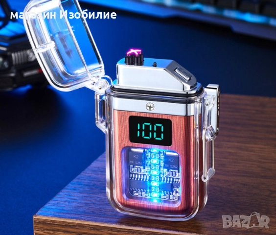 Елегантна прозрачна ветроустойчива запалка с LED светлинки, снимка 6 - Други - 52316474
