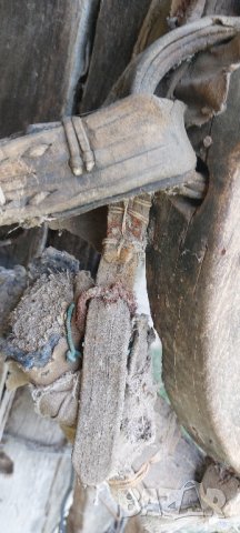 Стар хамут за кон / магаре, гребен за кон, за декорация, механа  заведение, от чекрък - колело, снимка 3 - Други - 42895472