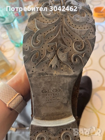 Ботуши Geox велур кафяви, снимка 5 - Дамски ботуши - 54317828