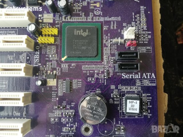 Дънна платка ECS 848P-A REV:2.0A Socket 478 CPU+FAN+RAM, снимка 8 - Дънни платки - 42471556