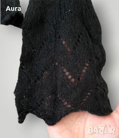 Black ruffled cardigan, снимка 3 - Блузи с дълъг ръкав и пуловери - 51674855