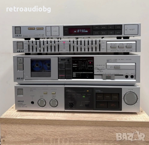 🔈Винтидж аудио сет AKAI - усилвател, дек, тунер, еквалайзер, грамофон и шкаф🔈, снимка 6 - Грамофони - 54167160