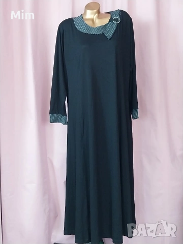 54 Черна свободна рокля от трико, снимка 5 - Рокли - 53921525