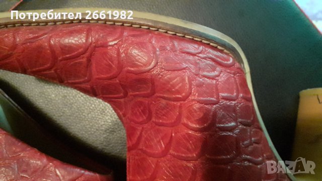 Червени чехли на ток, снимка 6 - Чехли - 37199632