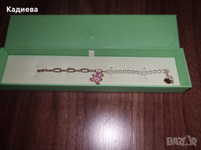 гривна Teddy розово злато с перли - Swarovski- 5669169, снимка 2 - Гривни - 52681894