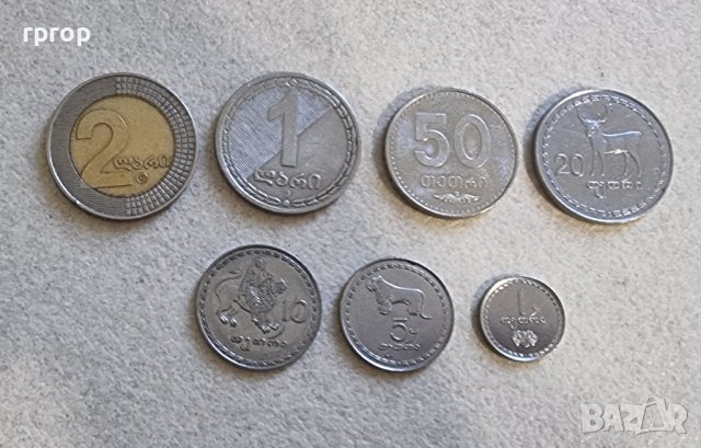 Монета. Грузия. 1, 5, 10, 20 ,50 тетри. и 1 и 2 лари . 7 бройки., снимка 1 - Нумизматика и бонистика - 42350851