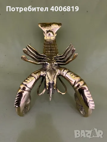 Склуптура,декорация на омар от полиран бронз(XL), снимка 5 - Декорация за дома - 48636459