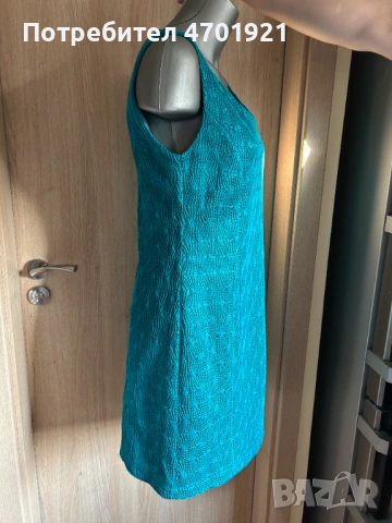 Дамска тюркоазена рокля, снимка 5 - Рокли - 53136602