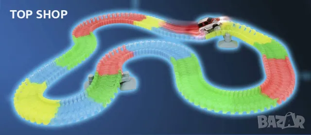 Фантастично състезателно трасе- кола и писта 162 части, снимка 4 - Коли, камиони, мотори, писти - 48476948