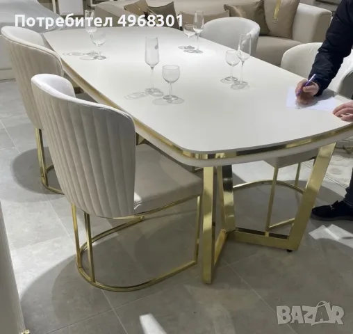 К-кт трапезна маса с 6 стола, снимка 2 - Маси - 56345858