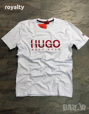 Hugo Boss Нова Бяла Мъжка Тениска Хюго Бос 