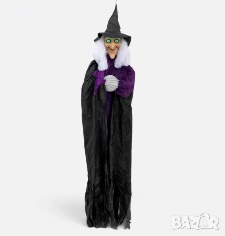 Halloween декоративна вещица със звук и LED очи 150cm