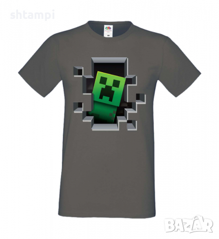 Мъжка тениска Creeper Face 4,Minecraft,Игра,Забавление,подарък,Изненада,Рожден Ден., снимка 6 - Тениски - 36492807