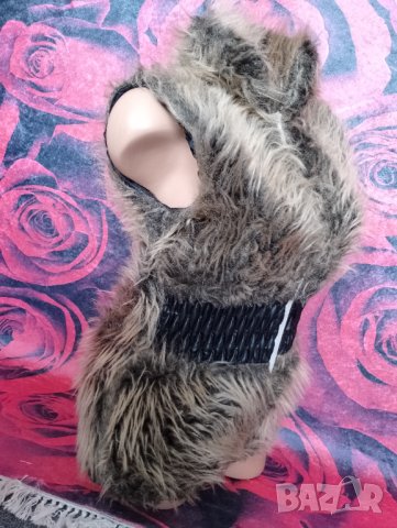 Кафяво пухкаво елече с еко косъм и цип С , снимка 5 - Елеци - 39324240