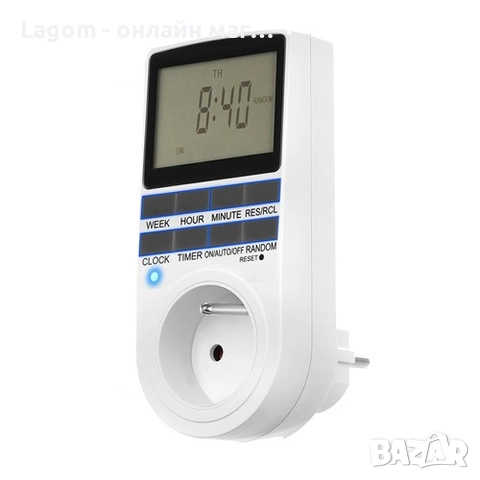 Дигитален седмичен таймер превключвател, Електронен контакт с таймер, 230V, LCD дисплей, снимка 2 - Друга електроника - 52560938
