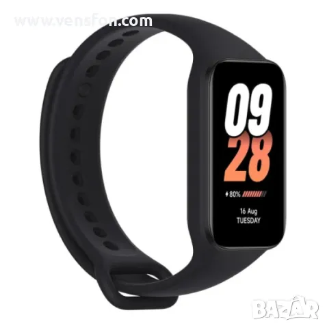 Силиконова каишка за Xiaomi Mi Band 8 Aktive /черна/, снимка 2 - Каишки за часовници - 49401722