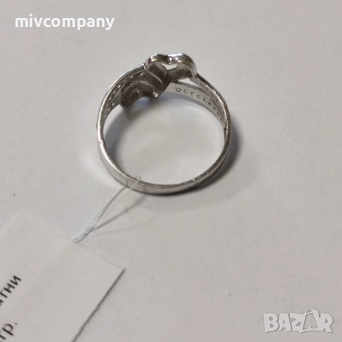 Златен пръстен 1.92гр.(бяло злато), снимка 4 - Пръстени - 51910629