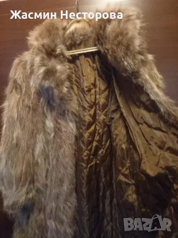 Дълго дамско кожено палто с естествен косъм от нутрия, снимка 2 - Палта, манта - 49125277