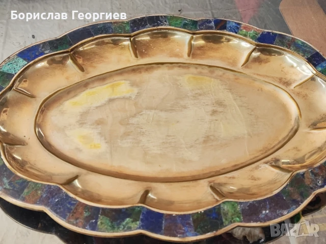 Посребрен поднос с тюркоаз  los castillo taxco Мексико , снимка 3 - Антикварни и старинни предмети - 50859093