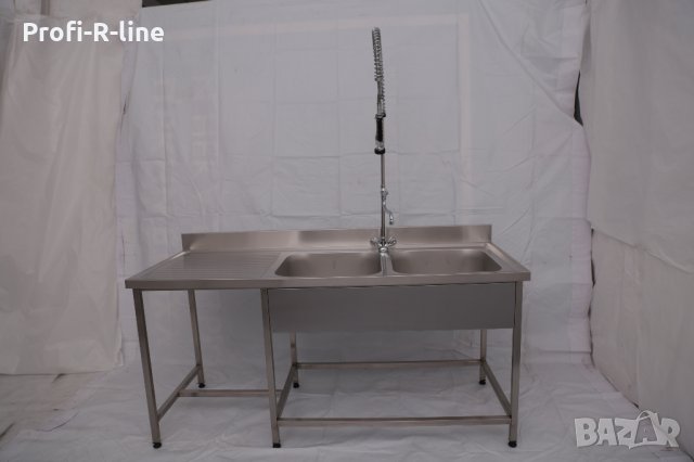 Двойна мивка с работен плот 1800 мм , снимка 2 - Обзавеждане за заведение - 31949147