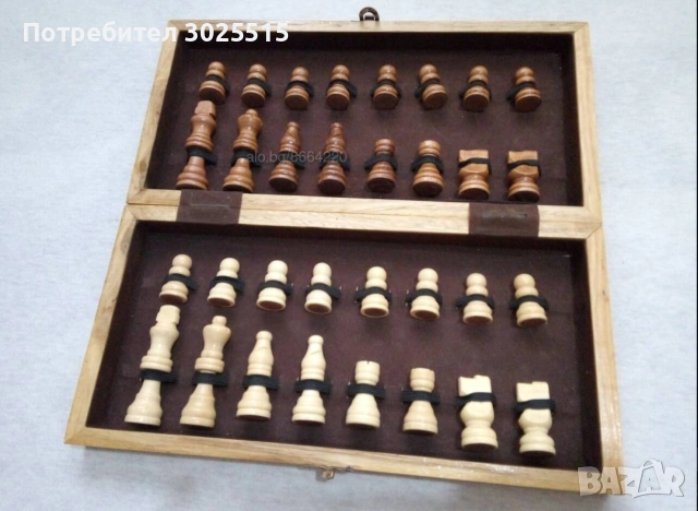 Шах в дървена кутия , снимка 3 - Шах и табла - 47960525