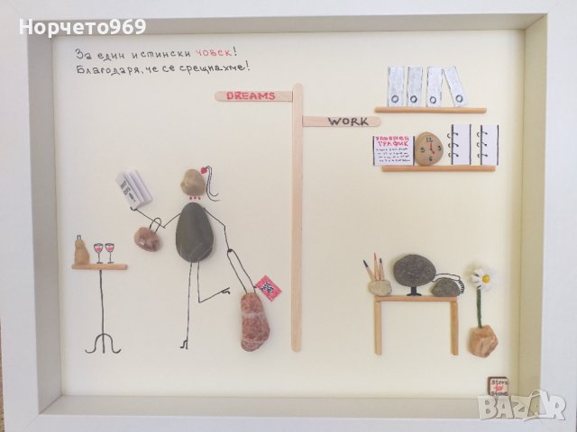 Ръчно изработено персонално пано от морски камъчета