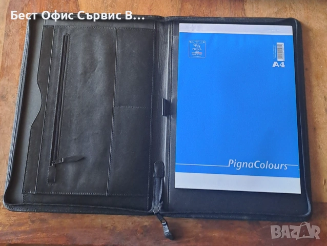 папка за документи естествена кожа черна с цип А4 внос от Италия , снимка 8 - Ученически пособия, канцеларски материали - 52554618