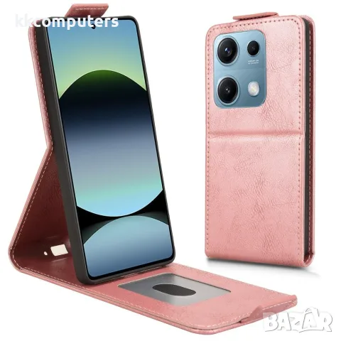 За Xiaomi Redmi Note 14S 4G Вертикален Кожен Калъф със Стойка, Магнитно Закопчаване, Слот за Карта и, снимка 3 - Калъфи, кейсове - 56164653