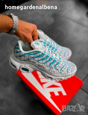 Маратонки Nike Air Max Plus TN 'White/Teal' – Свежест в бяло и тюркоаз! 👟🤍🩵, снимка 2 - Маратонки - 54317206