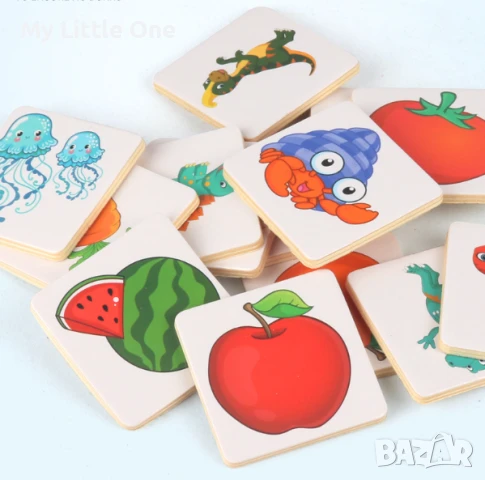 Дървена игра за памет и асоциации - съвпадение на сенки, снимка 2 - Образователни игри - 50998403