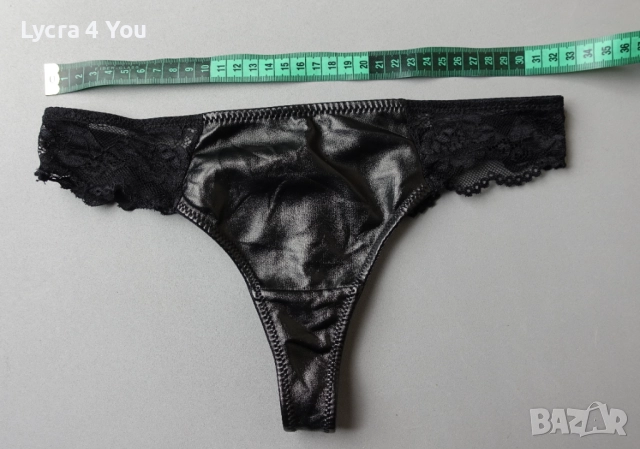 Zeeman S черна полупрашка с кожа и дантела, снимка 6 - Бельо - 52459723