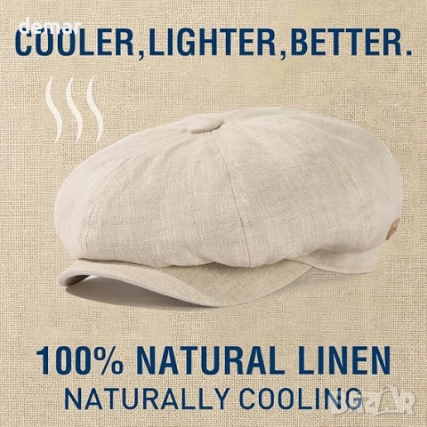 TOP-EX плоска шапка от естествен лен, бежова, M-L, снимка 2 - Шапки - 51413711