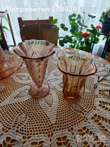 Микс розова стъклария , снимка 4 - Прибори за хранене, готвене и сервиране - 54231265