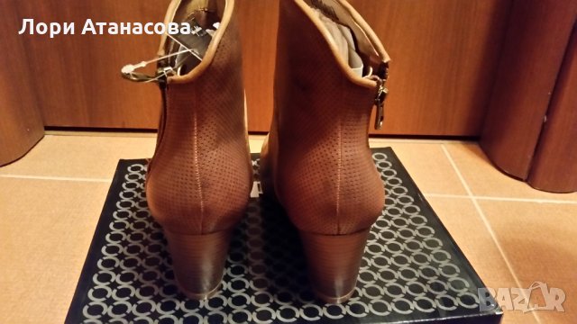 Ежедневни дамски боти изработени от висококачествена еко кожа в цветова комбинация от кафяво и, снимка 5 - Дамски боти - 29988909