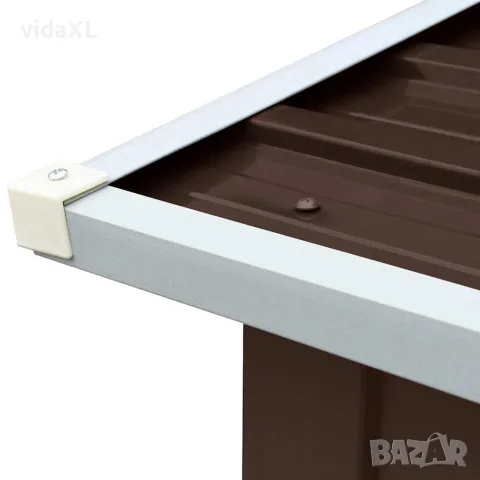 vidaXL Навес за дърва, поцинкована стомана, 330x92x153 см, кафяв, снимка 5 - Дърва за огрев - 56147672