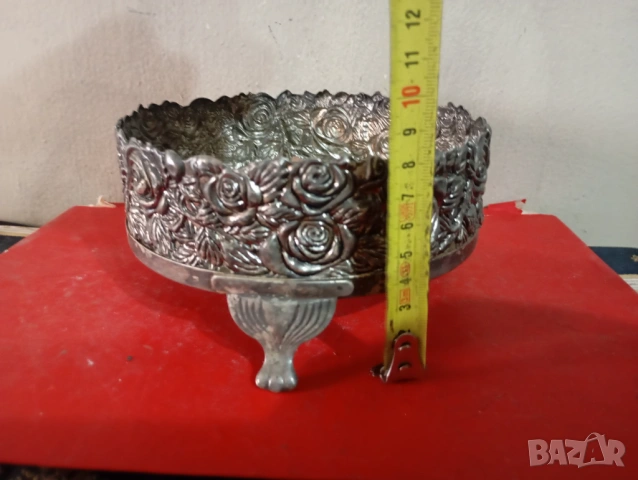 Посребрена купа,фруктиера арт деко, снимка 2 - Други ценни предмети - 54289048