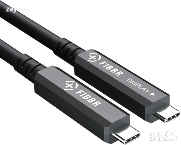 FIBBR 3 в 1 USB C кабел 5M, 10Gbps USB C към C оптичен кабел, 8K USB C кабел