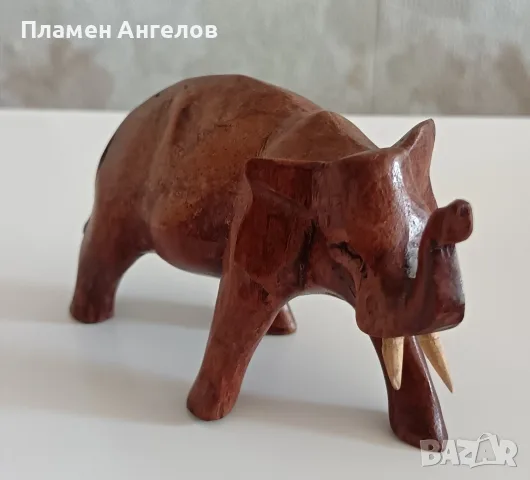Дървено слонче. Ръчна изработка от екзотично дърво. Статуетка за късмет. , снимка 7 - Статуетки - 55802948