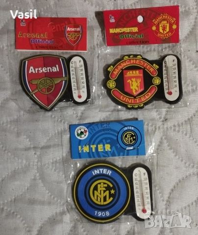 Магнити-термометри Арсенал, МЮ, Интер