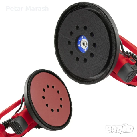 Шлайфмашина за стени и тавани KraftWorld – с кръгла LED глава,телескопично рамо,торба и 6 диска, снимка 7 - Други инструменти - 50653192