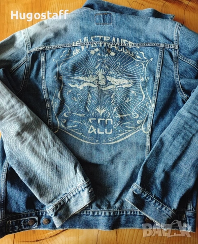Мъжко оригинално Levi's дънково яке винтидж колекционерско изтъркано деним памук ХЛ, снимка 11 - Якета - 53248140