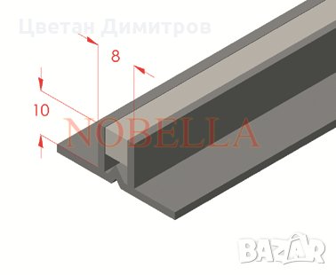 Делатационна лайстна за лепилo, цвят сиво-прозрачно - 8х8 мм, снимка 3 - Други - 32130294