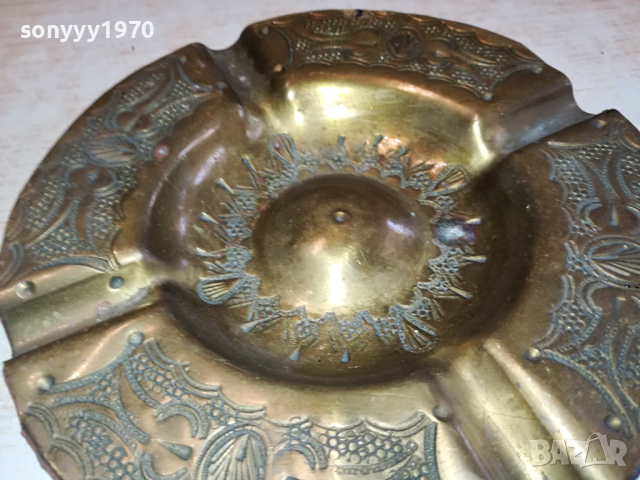 ПЕПЕЛНИК ОТ ФРАНЦИЯ 15СМ МЕД МЕСИНГ 1003241047, снимка 6 - Антикварни и старинни предмети - 44694229