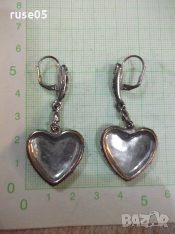 Обеци "Сърце" комплект с камъни имитационна бижутерия, снимка 5 - Обеци - 30354325