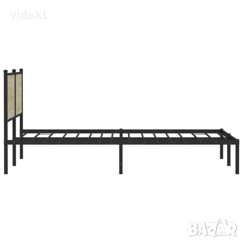 vidaXL Метална рамка за легло, без матрак, сонома дъб, 160x200 см, снимка 6 - Спални и легла - 56147434