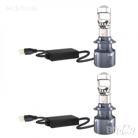 Диодни крушки за фар H7 с лупа 2 броя комплект, снимка 3 - Аксесоари и консумативи - 54159752