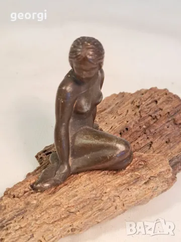 бронзова статуетка русалка  7/3, снимка 3 - Статуетки - 49795590