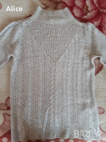 Дамски сив пуловер, марка "WHITE HOUSE BLACK MARKET" - S/M , снимка 3 - Блузи с дълъг ръкав и пуловери - 37756640