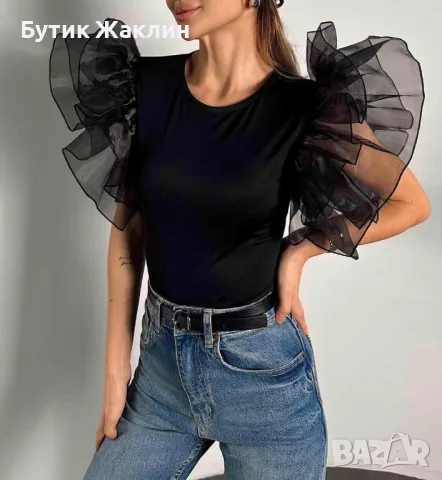 ‼️Намалено‼️Дамско боди с ефетен ръкав , снимка 1
